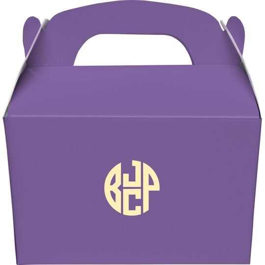 4 Initial Rounded Monogram Gable Favor Boxes